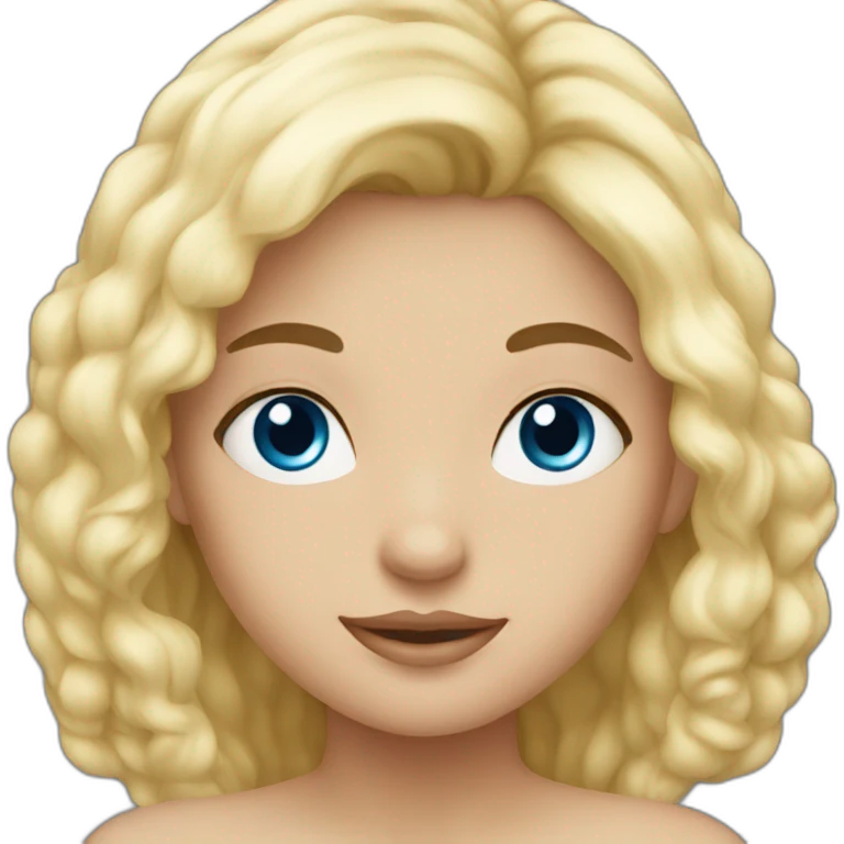 Not naked girl with  blonde blue eyes emoji