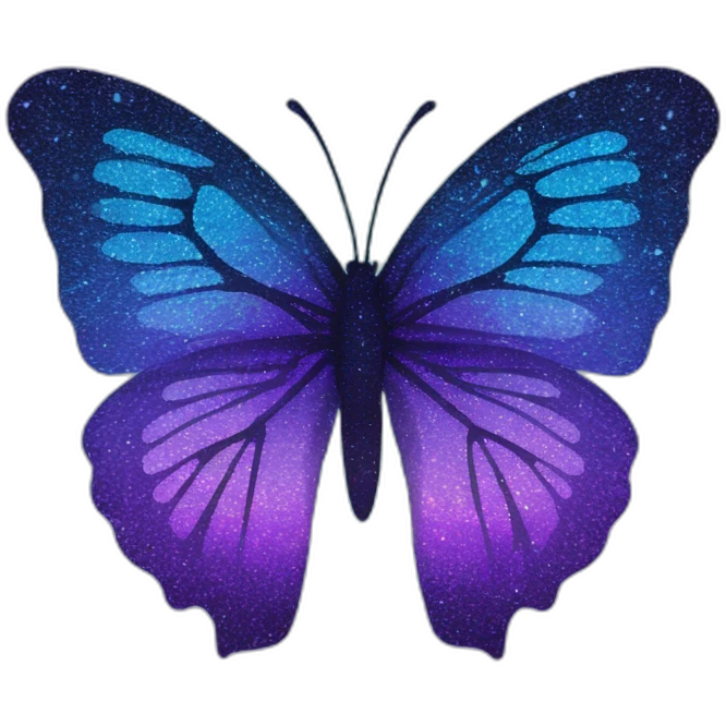 butterfly purple blue gradient glitter emoji