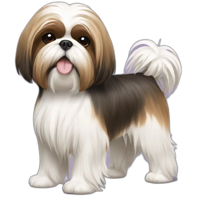 Dog Shih Tzu with long hairs full-body emoji