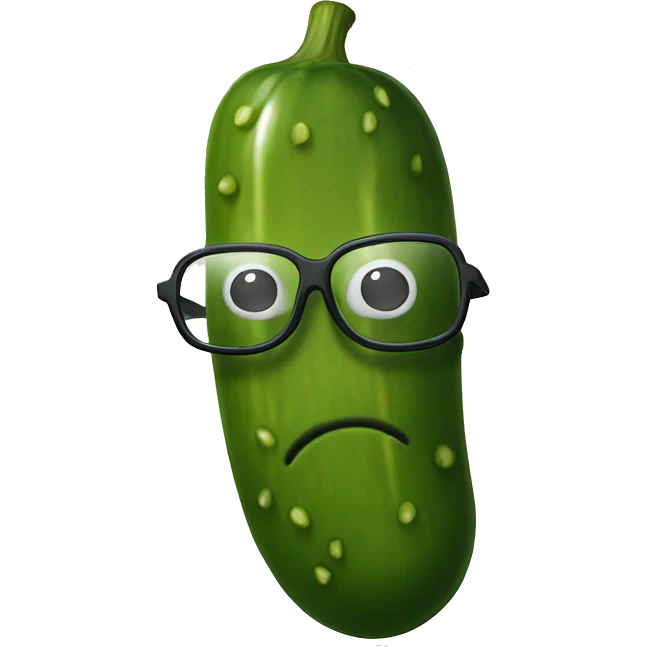 Pickle with glasses emoji