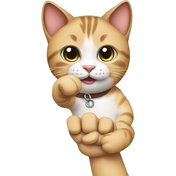 Cat doing finger purse emoji