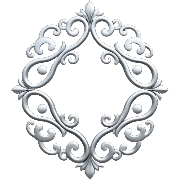Black and silver filigree page divider, 3D, extremely detailed design emoji