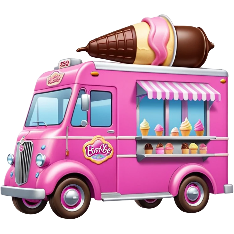 Barbie’s 1937 4wd racing chocolate ice cream dream house food truck  emoji