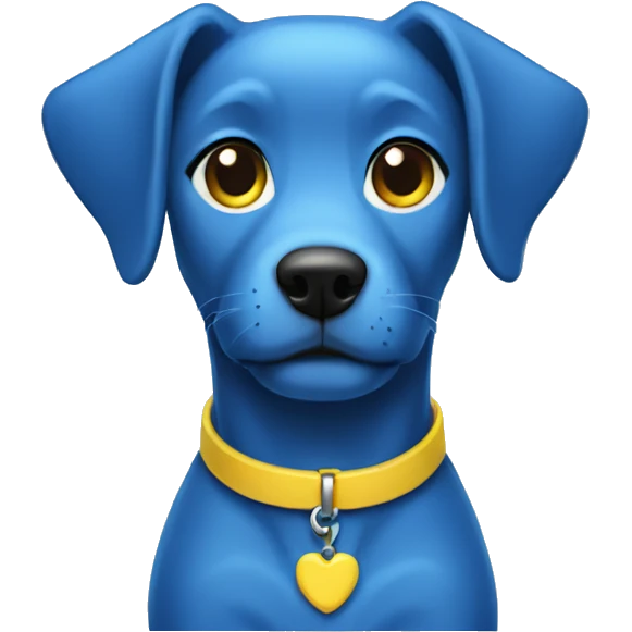  blue female dog with yellow collar emoji