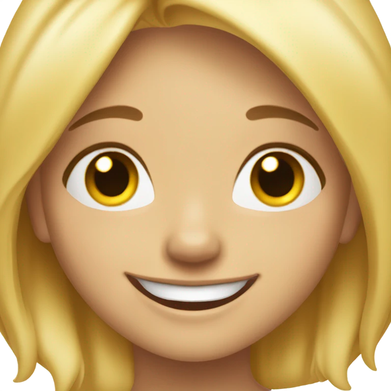 Self care blonde girlie smily face emoji
