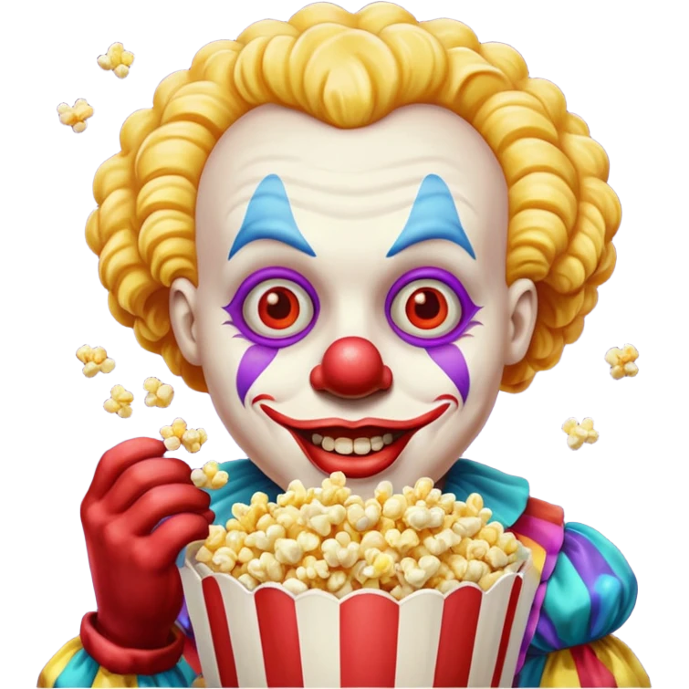Clown eating popcorn  emoji