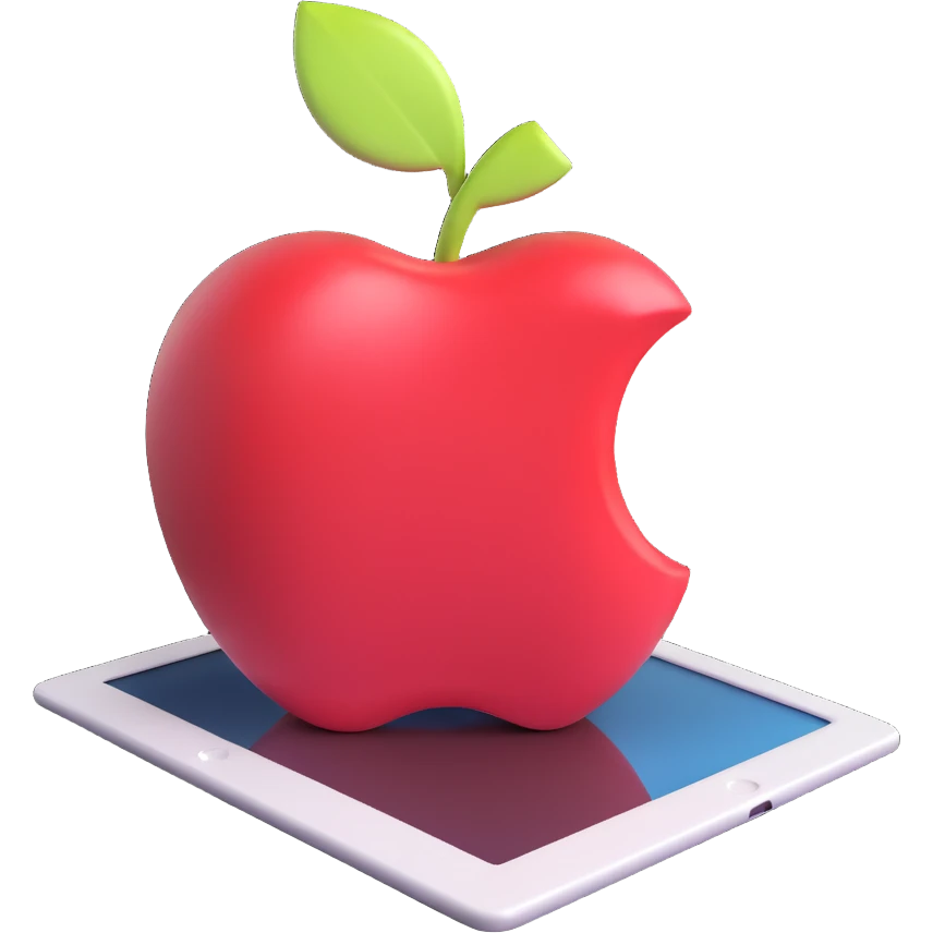 3D surreal iPad device, Apple-inspired, isolated, no accessories, no background emoji