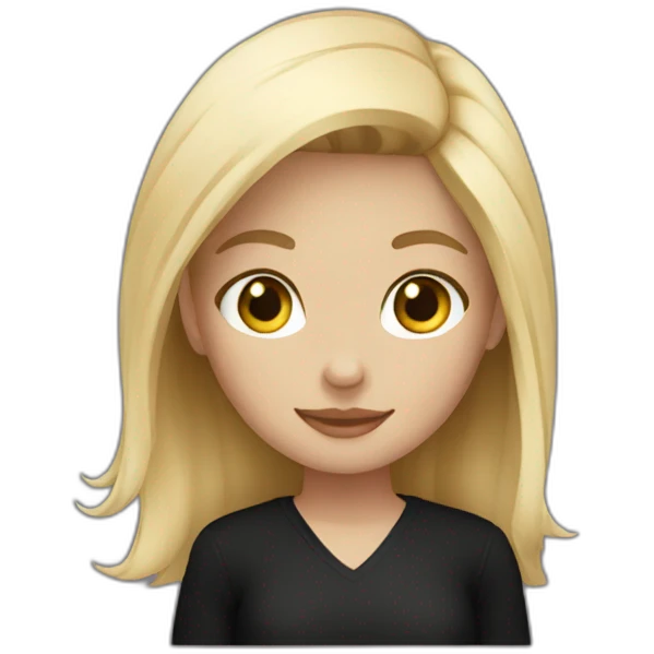 girl, blonde, in black emoji