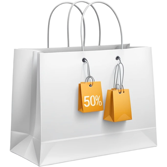 white shopping bags with sale tag




 emoji