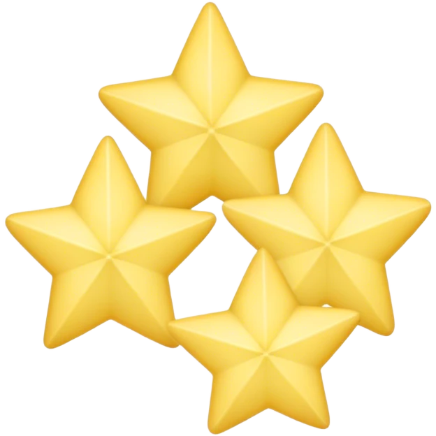 3 pastel yellow stars of different sizes emoji