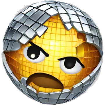 Disco ball broken heart emoji