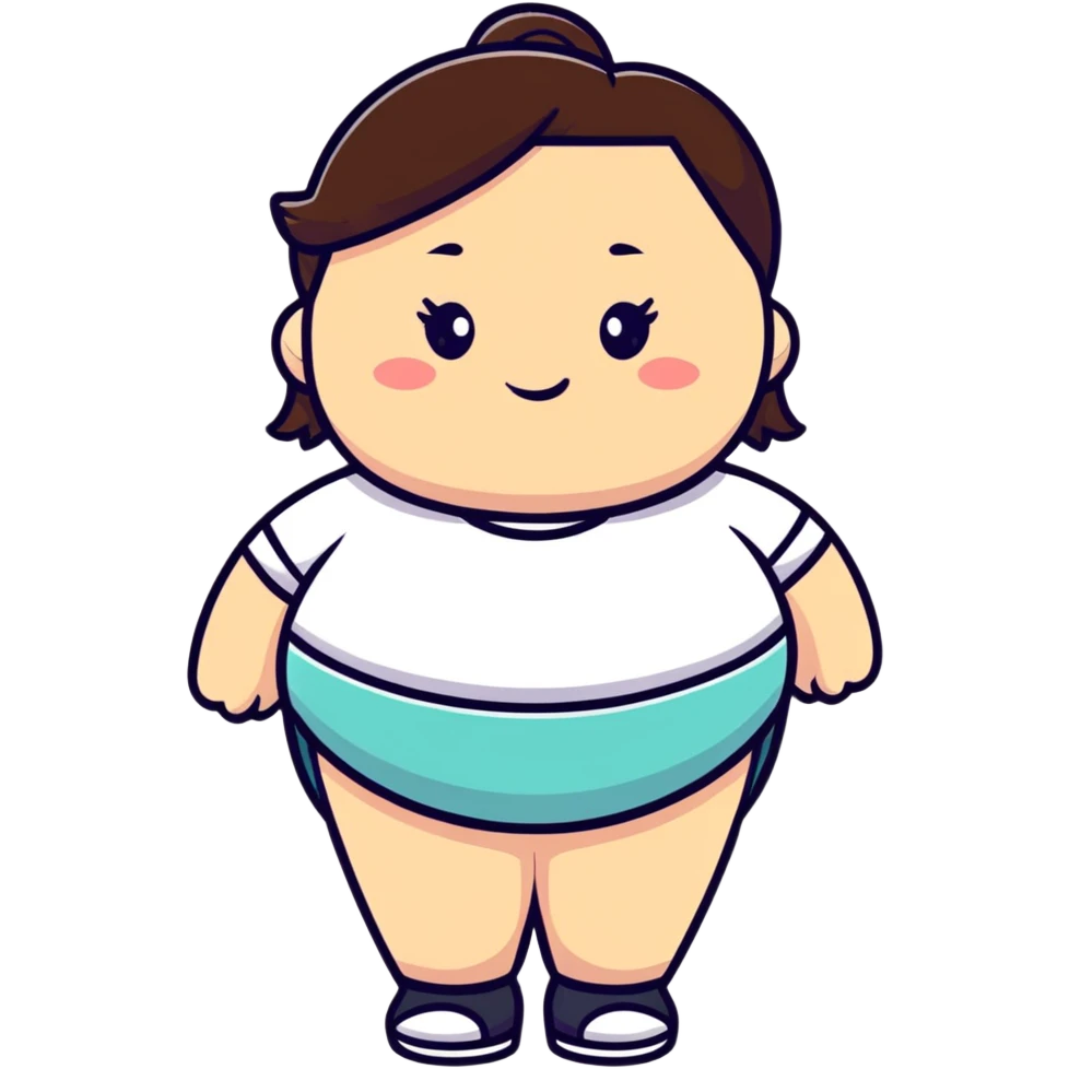plus size girl with cute expression emoji