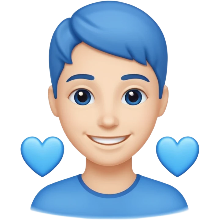 Head 🥰of love with blue hearts emoji