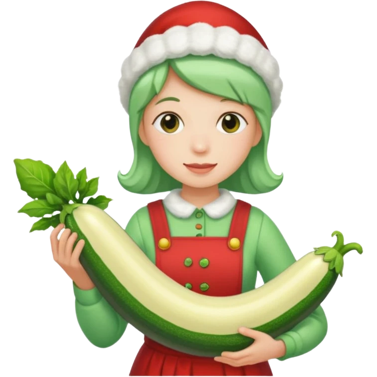 peppermint carrying a zucchini emoji