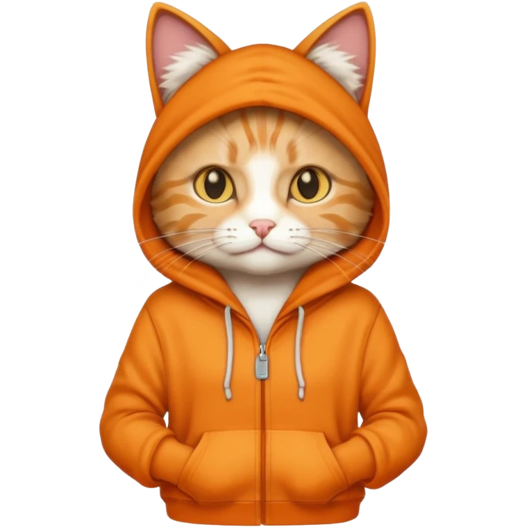 Cat wearing hoodie emoji