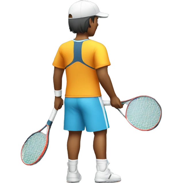 player's back symmetric holding a racquet emoji