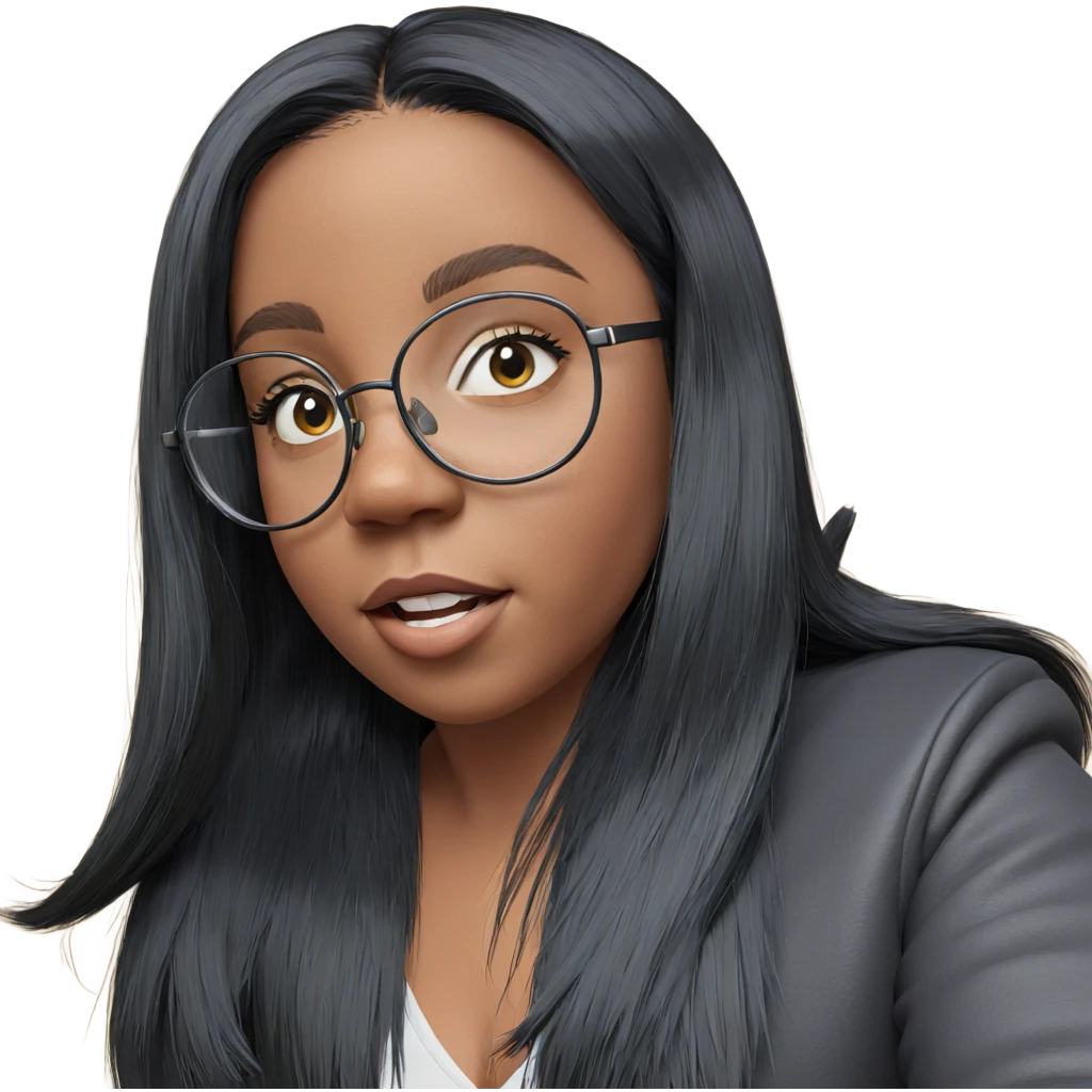 girl with black hair indoors emoji