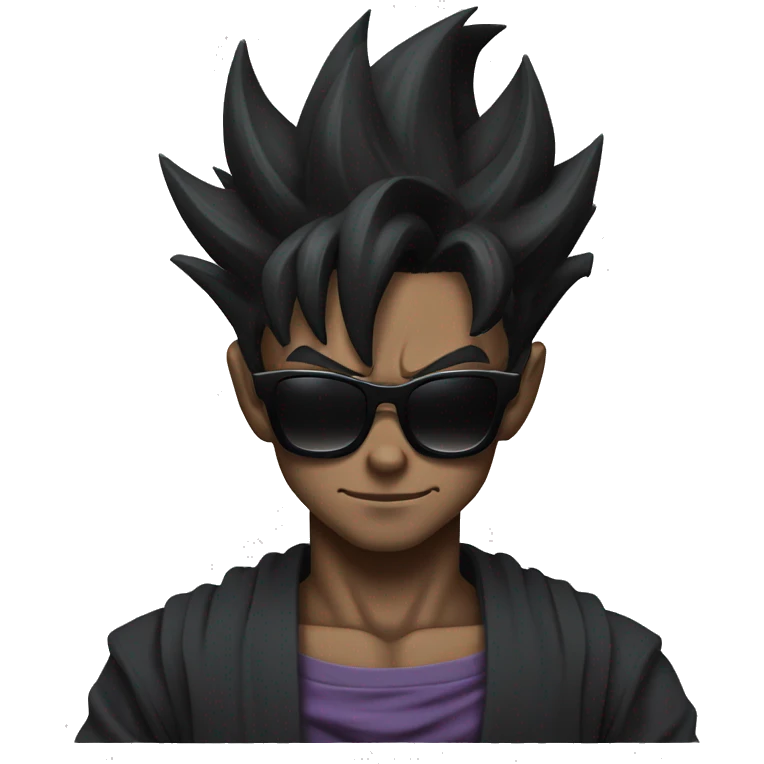 goku black face with square sunglasses emoji