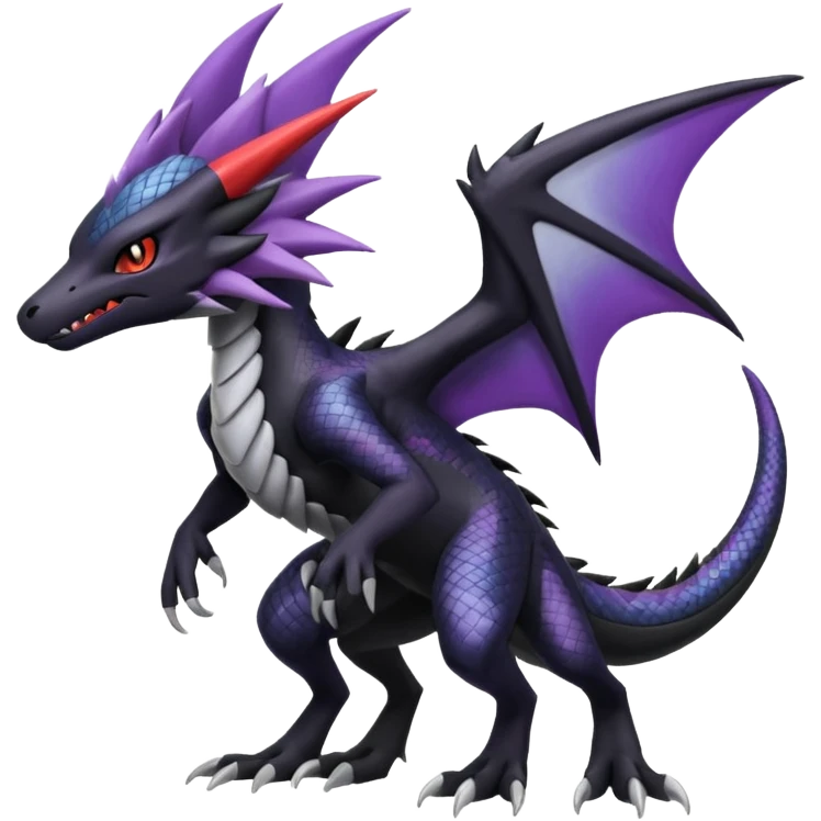 Salandit-Noivern-Mightyena-Silvally-Fakémon-hybrid-creature (full body)  emoji