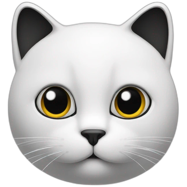 Gros chat blanc et noir emoji
