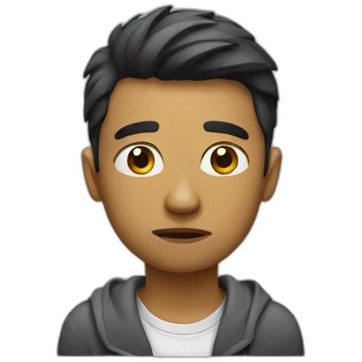 Sad university student emoji