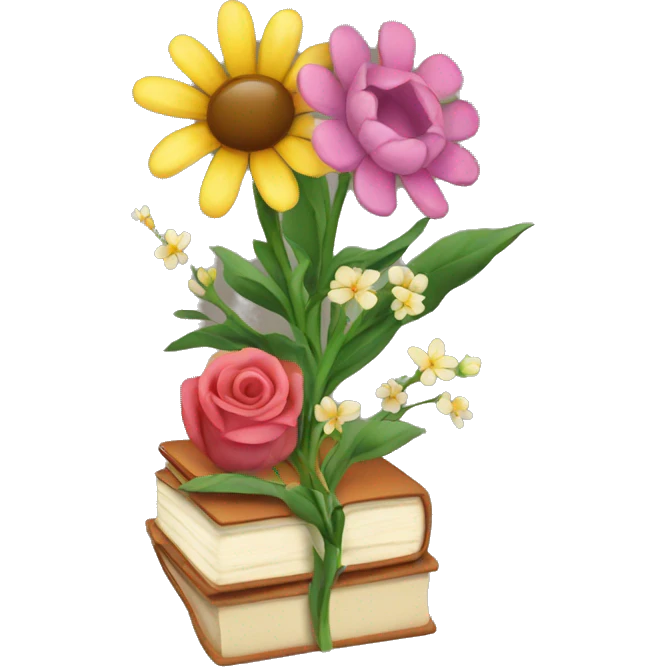 Books with flowers  emoji