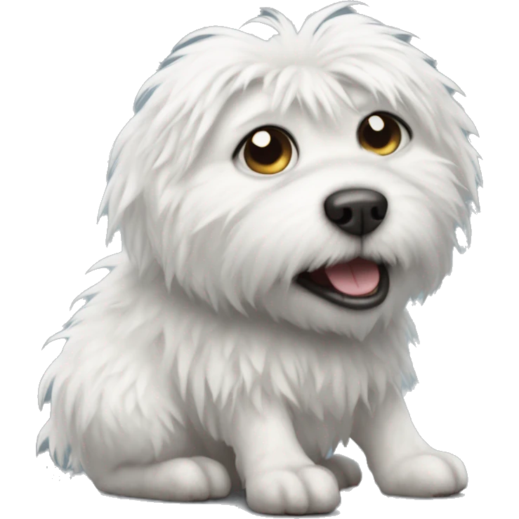 UGLY UGLYCrusty full body fluffy white dog ugly rat dog  emoji