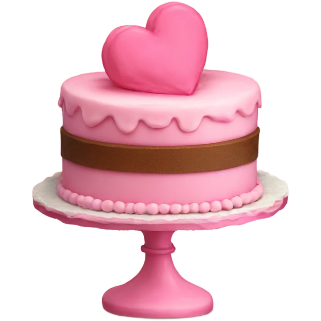 Vintage heart pink cake emoji