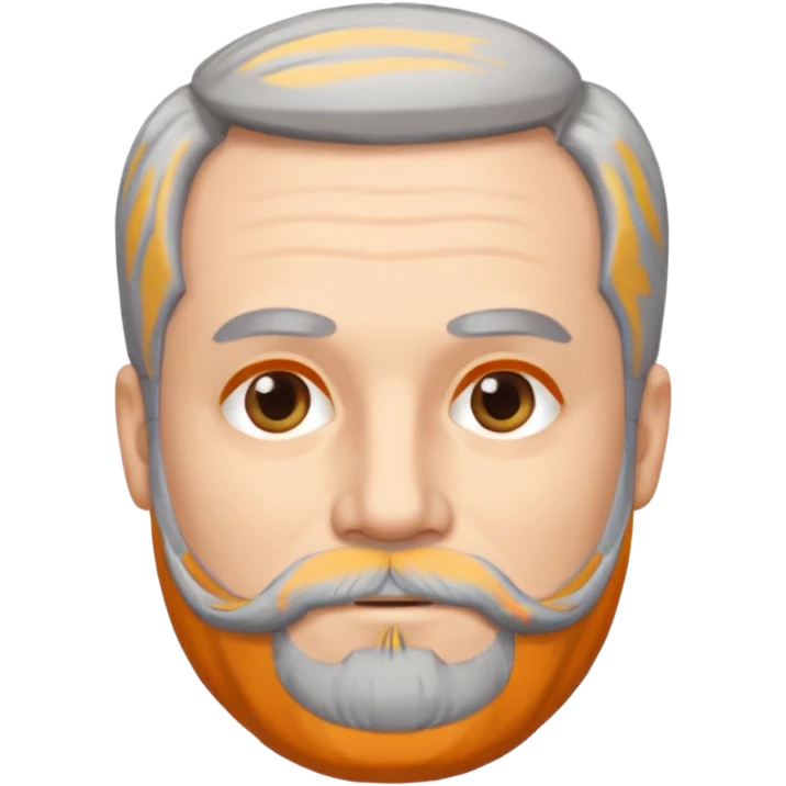 Man 50 with Grey beard and party Grey hair emoji