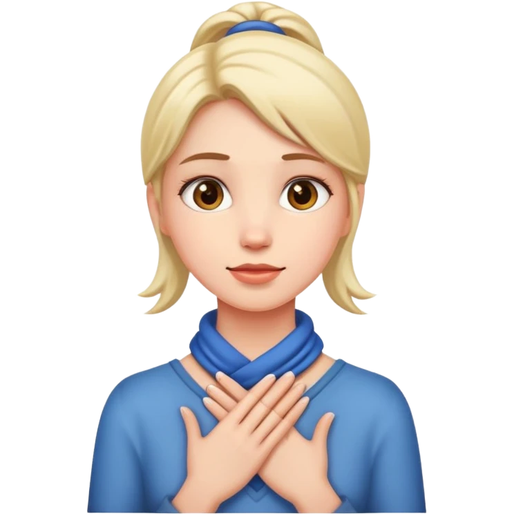 girl with hands around her neck emoji