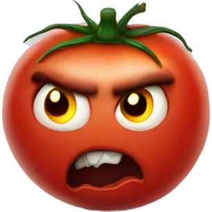 Scary tomato with tattoo  emoji