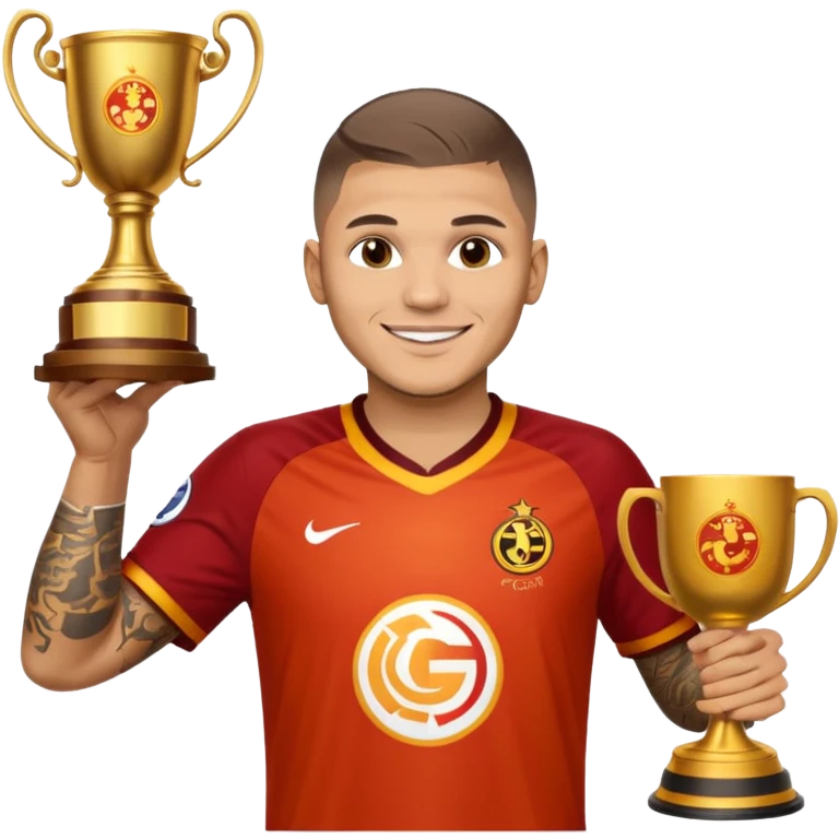 galatasaray jersey mauro icardi lifting UCL cup emoji