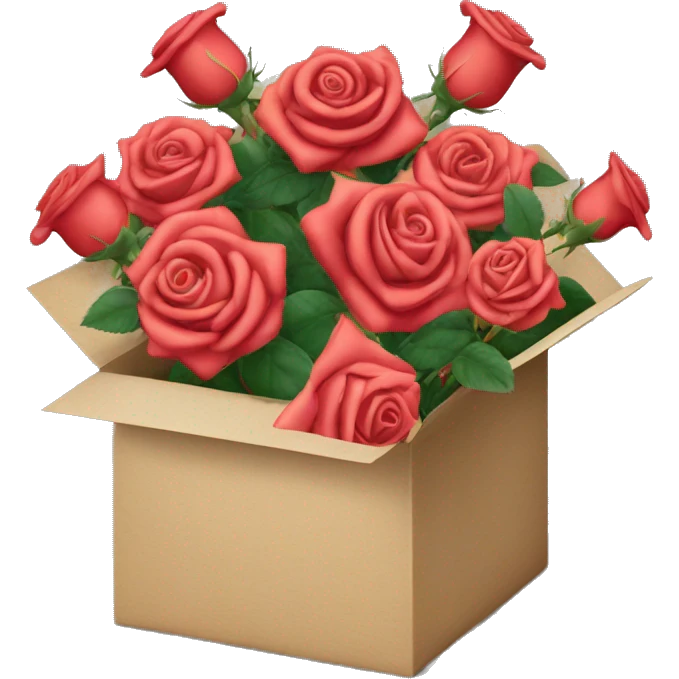 latona roses in a hat  paper  box  emoji