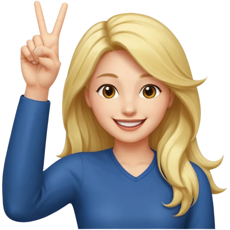  women with open hairs sideways image  one arm victory sign emoji