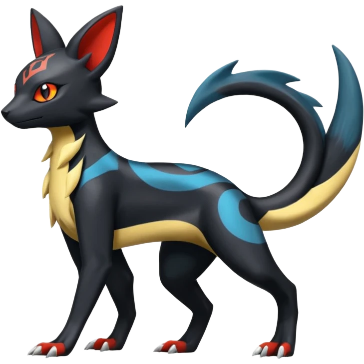 Salandit-Torracat-Umbreon-Silvally-fusion (full body) emoji