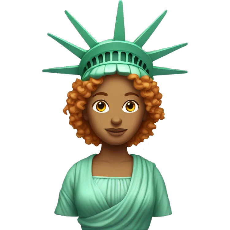 Statue of liberty with ginger curly hair emoji