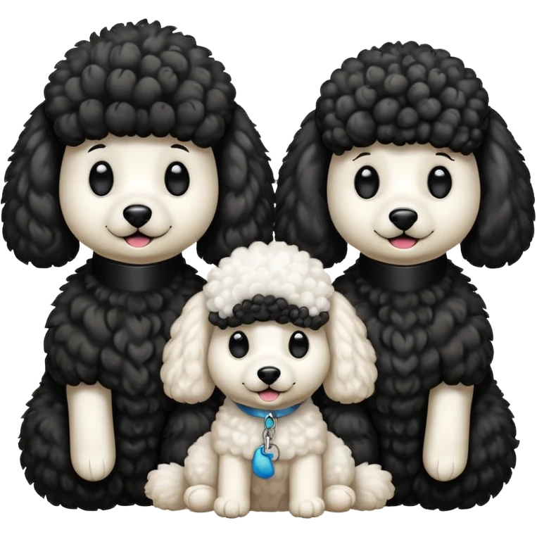 1 poodle blanca y 2 poodle negras emoji