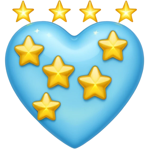 lightblue heart whit 3 stars emoji