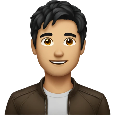 Men black hair and brown  emoji