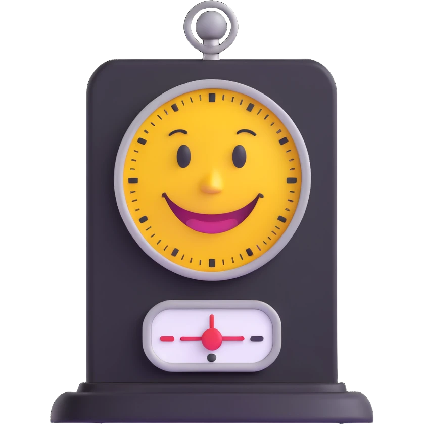 scale with a smiling face on the dial emoji
