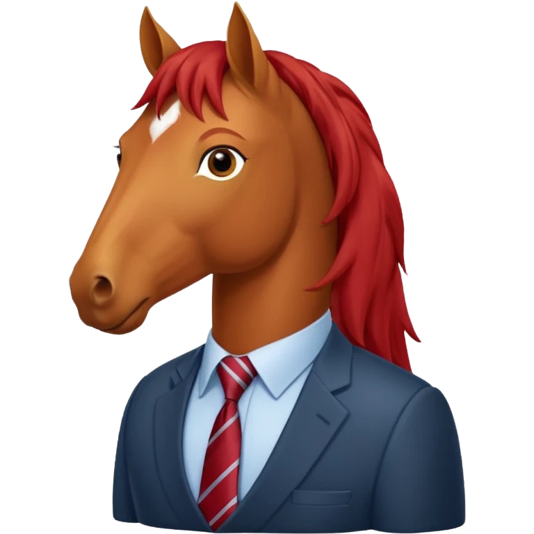 red horse who is a smart bank clerk emoji