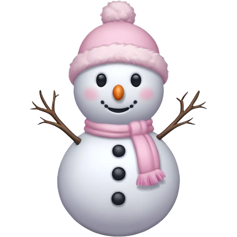 Light pink and white snowman emoji