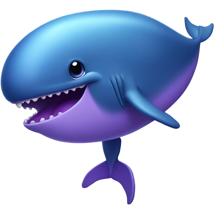 Blue whale purple, open mouth emoji