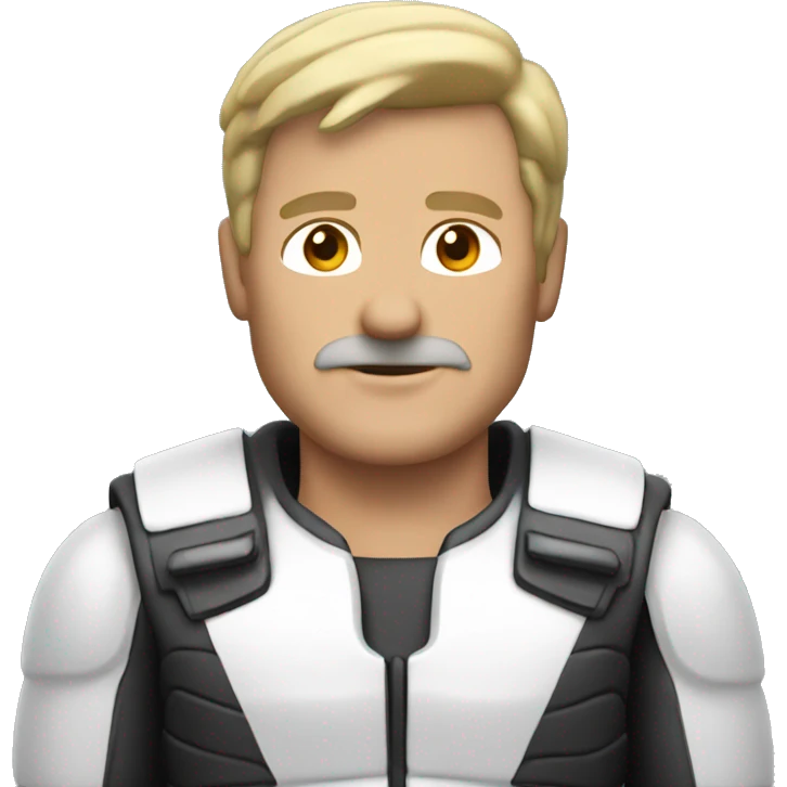white muscular middle aged man wearing a motocyclist outfit emoji
