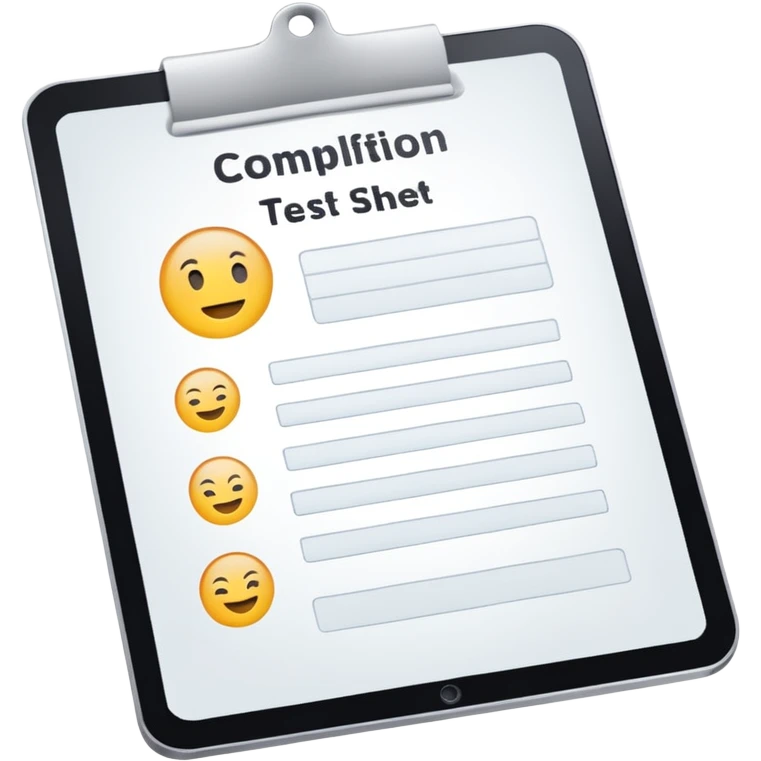 test completion sheet emoji