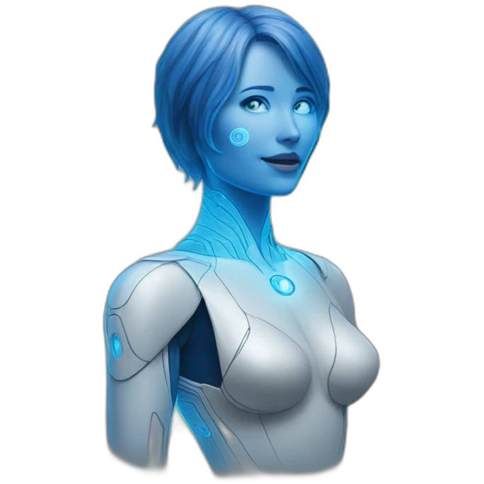 Blue cortana hologram emoji