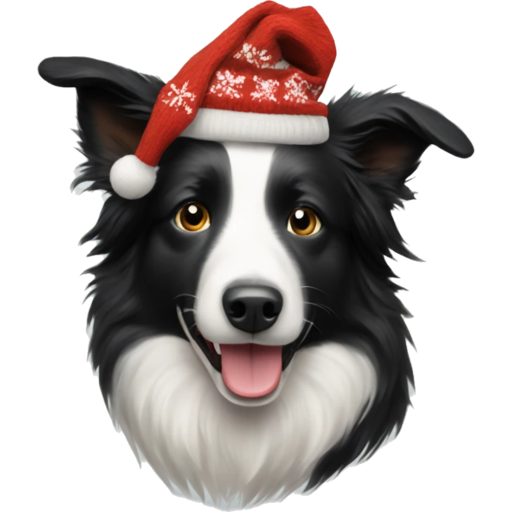 Realistic Border Collie wearing christmas Sweater  emoji