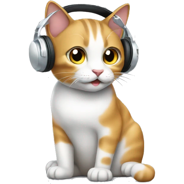 cat with headphones emoji