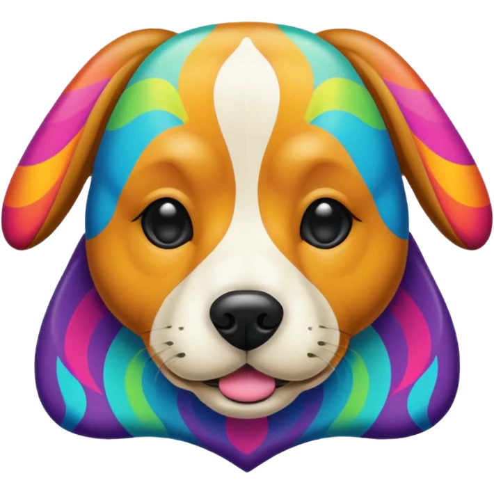 Psychedelic dog emoji
