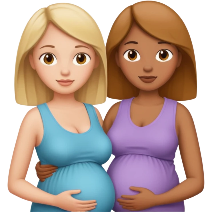 Two besties one pregnant  emoji